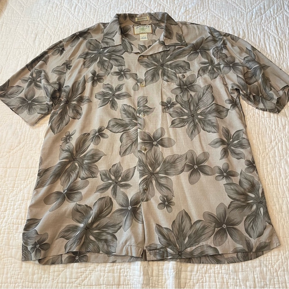 Vintage 90s Hibiscus Hawaii Tropical Floral Hawaiian Shirt Mens L